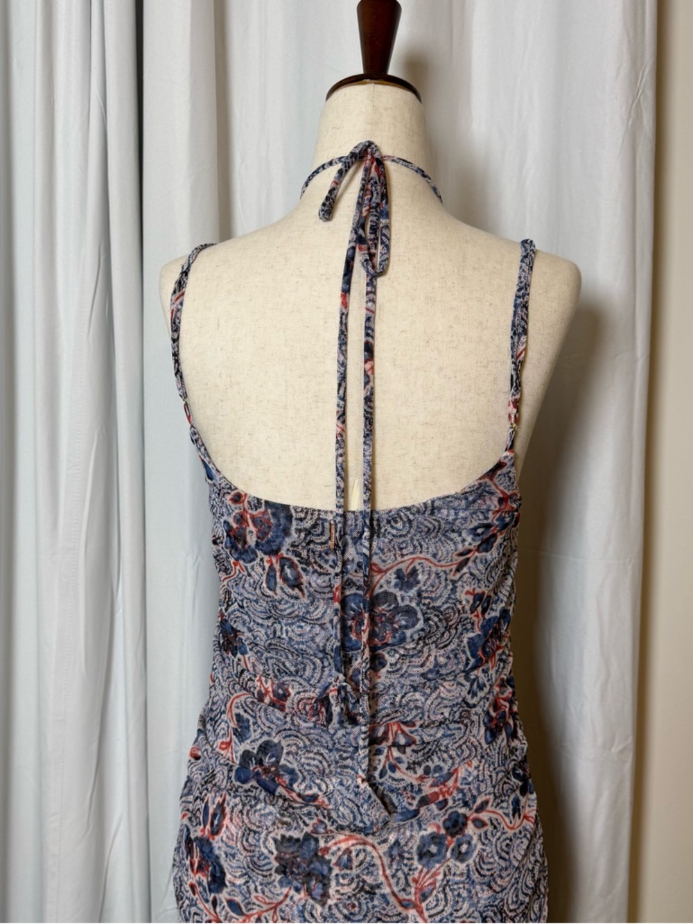 MISA Los Angeles Nicola Feathered Floral Halter Maxi Dress NWT Medium - Picture 9 of 13